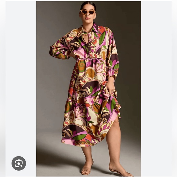 Anthropologie Dresses & Skirts - Anthropologie NWT The Bettina Tiered Shirt Dress by Maeve Size LP.